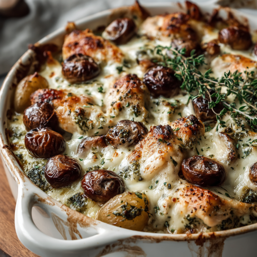 Crispy Chicken Chestnut Dinner Bake