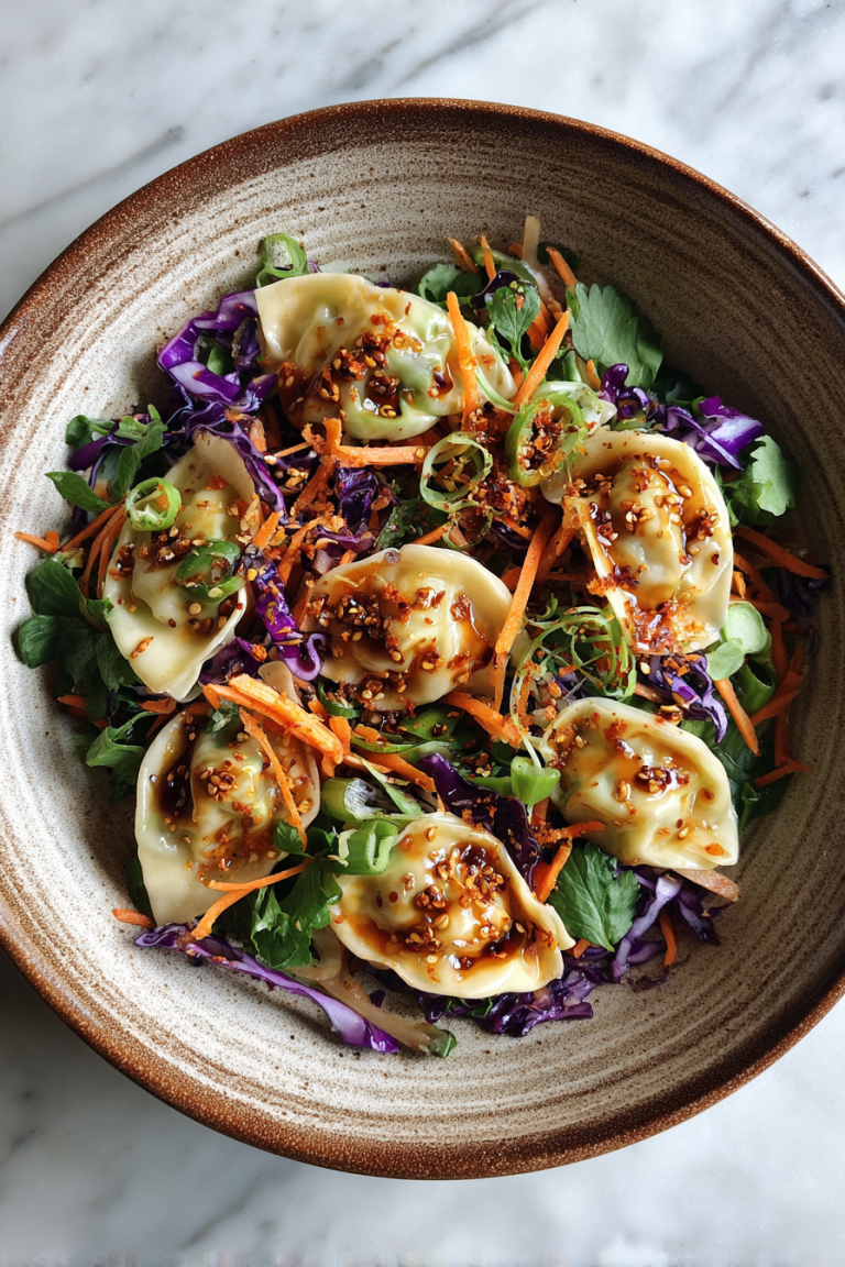 Crispy Dumpling Salad with Spicy Soy Dressing