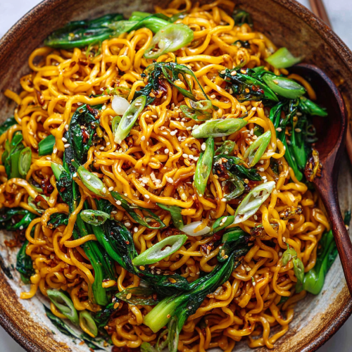 Crispy Scallion Dan Dan Noodles Recipe