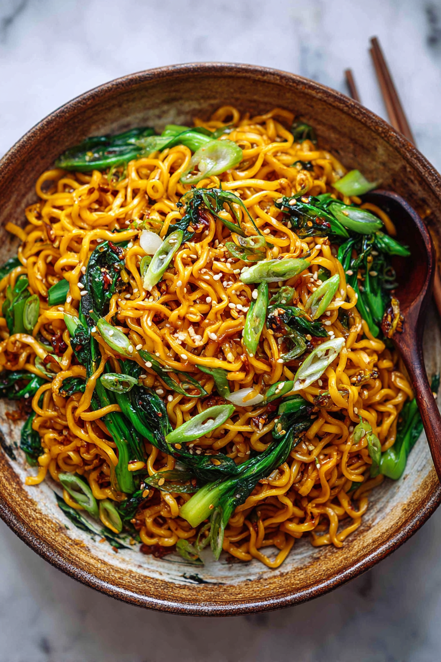 Crispy Scallion Dan Dan Noodles Recipe