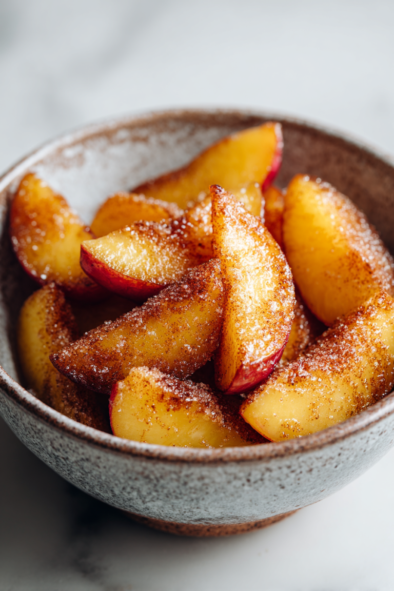 Easy Air Fryer Cinnamon Peaches