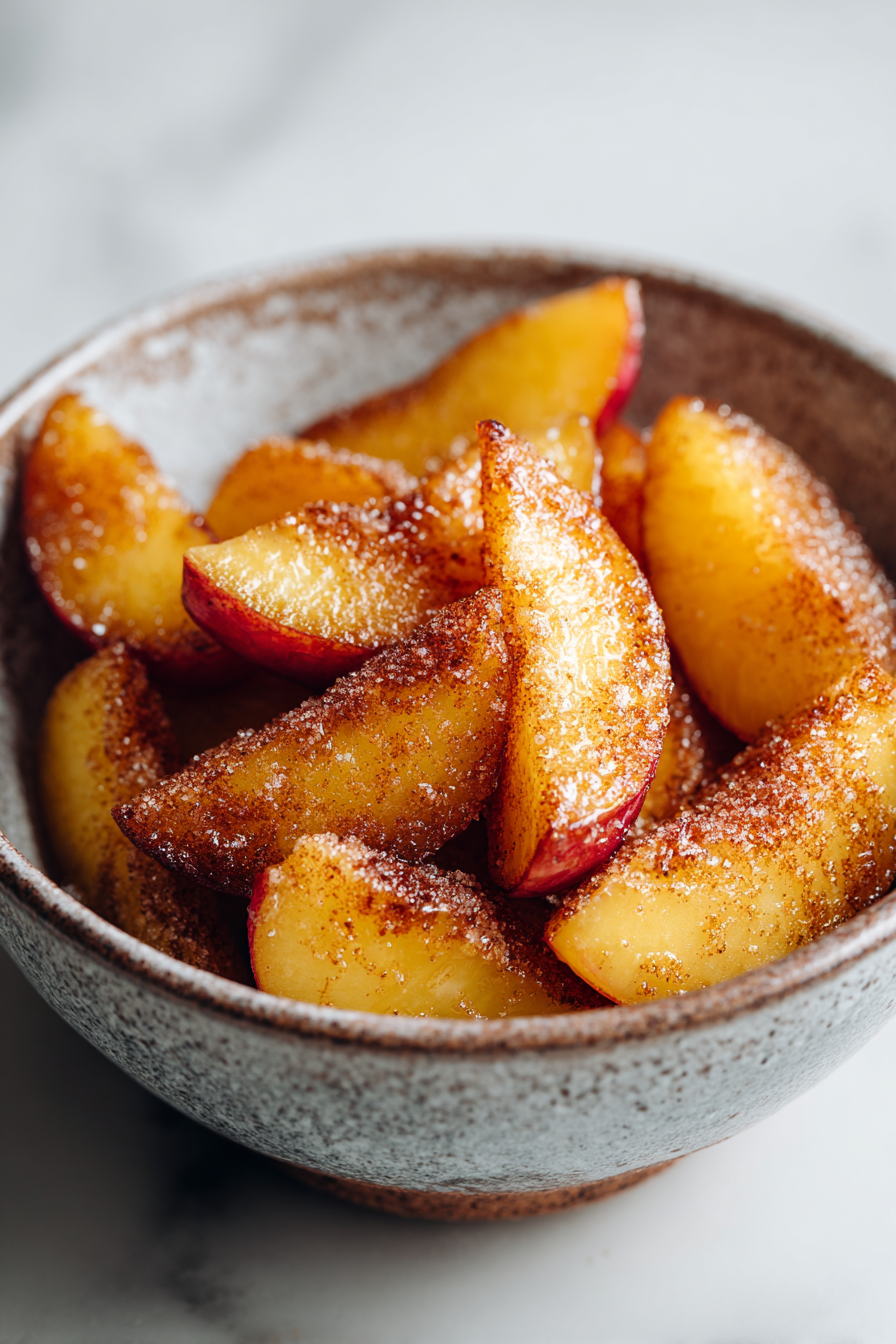 Easy Air Fryer Cinnamon Peaches