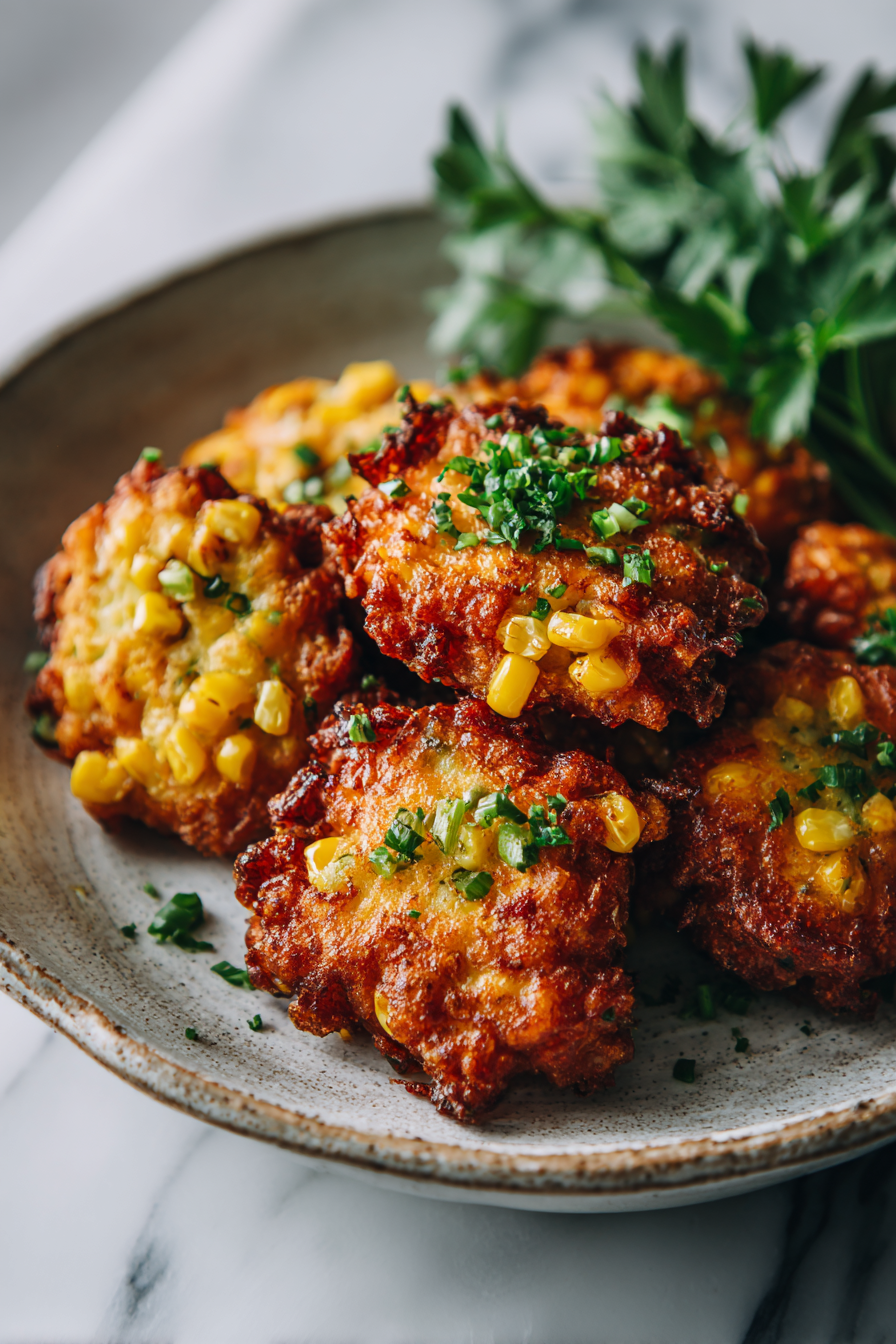 Easy Air Fryer Corn Fritters with Tofu