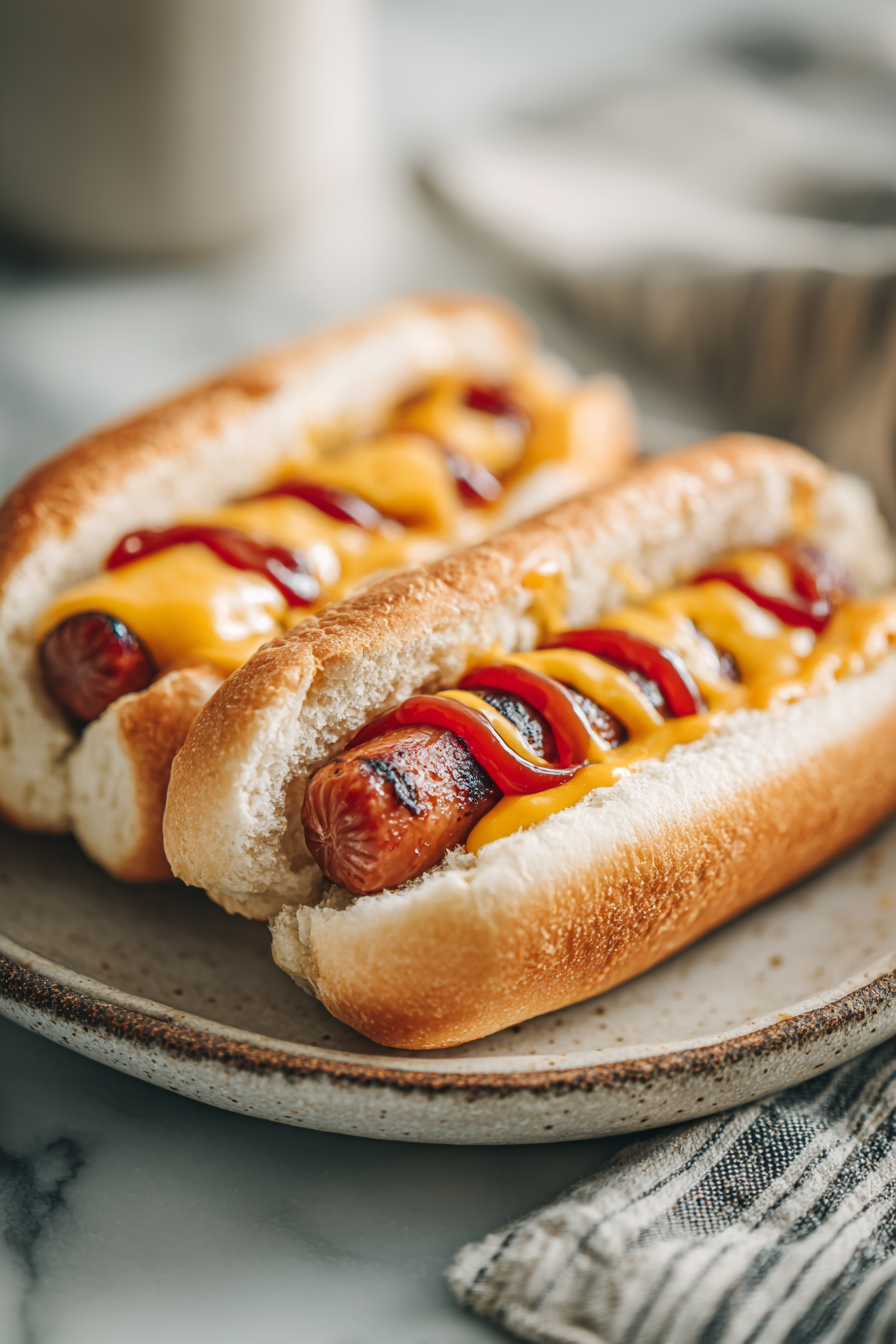 Easy Air Fryer Grilled Cheese Hot Dogs