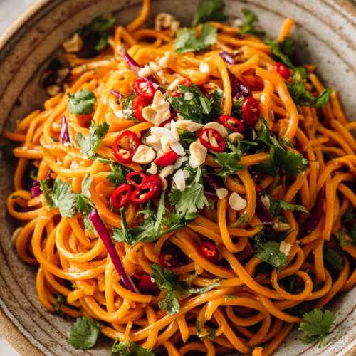 Easy Carrot Peanut Noodle Salad