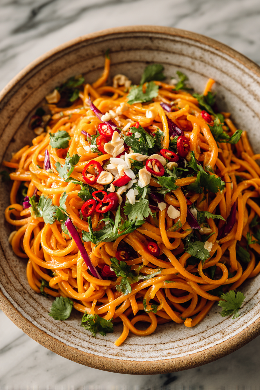 Easy Carrot Peanut Noodle Salad
