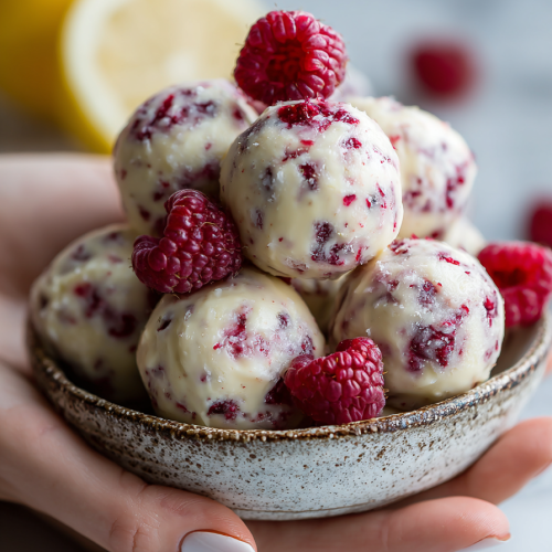 Easy Lemon Raspberry Yogurt Bites