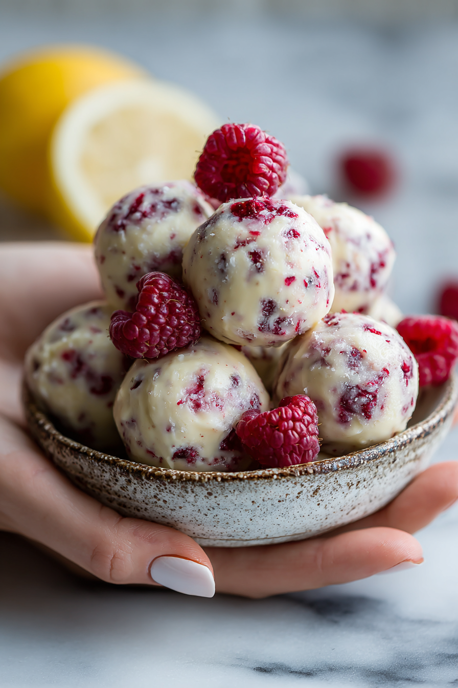 Easy Lemon Raspberry Yogurt Bites