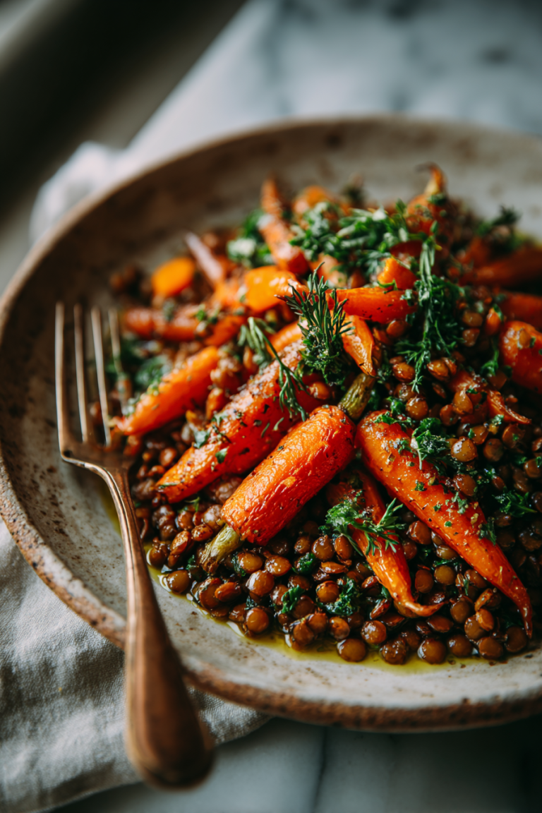 Easy Lentil Dinner with Carrots
