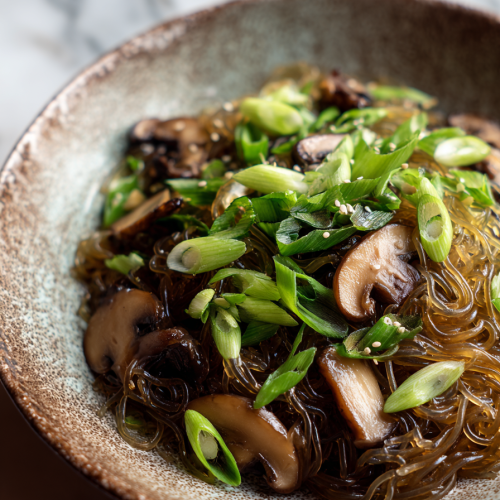 Easy One-Pot Glass Noodles with Braised Mushrooms
