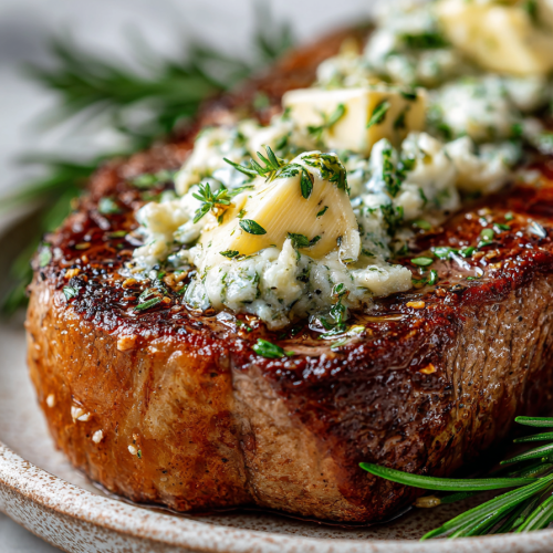 Easy Oven Steak with Garlic Butter