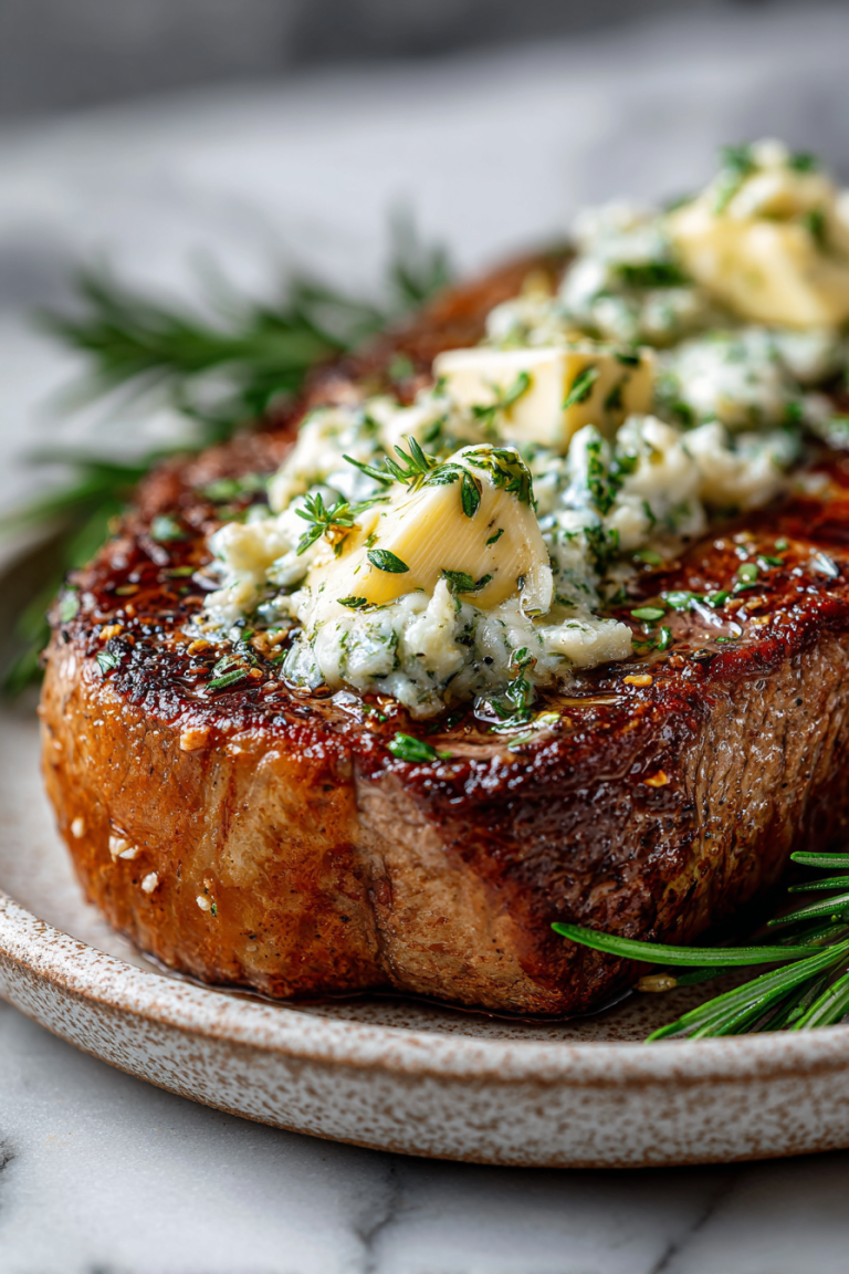 Easy Oven Steak with Garlic Butter