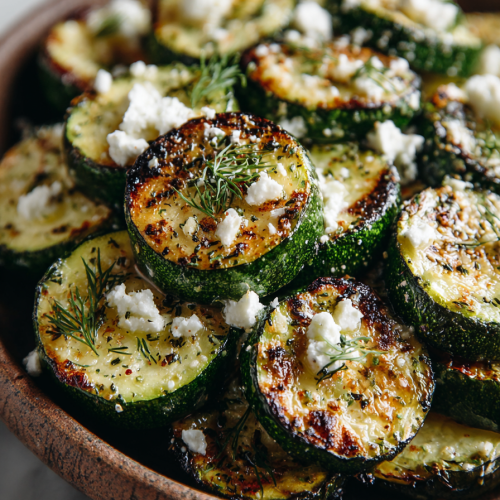 Easy Roasted Zucchini Dinner with Feta and Dill