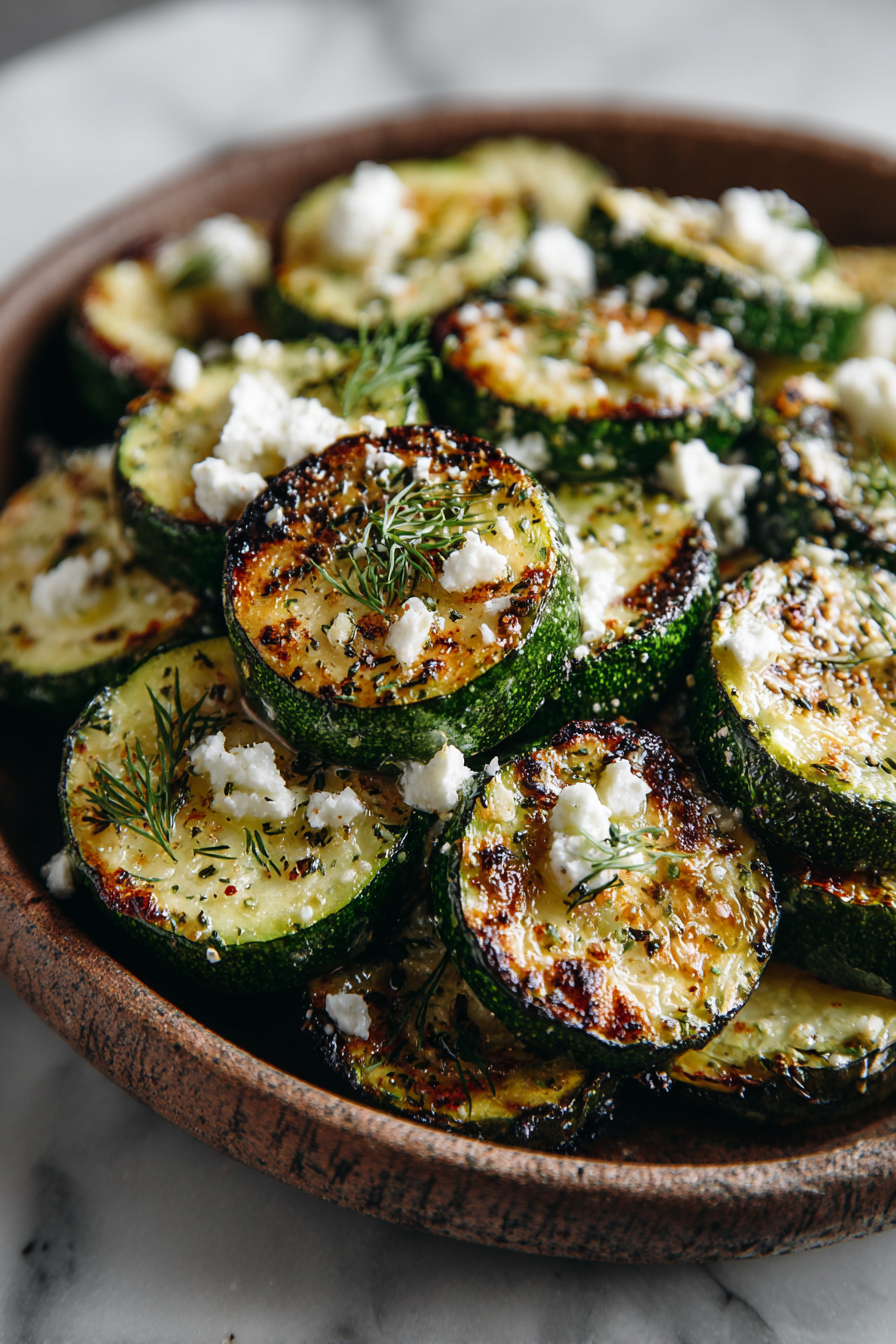 Easy Roasted Zucchini Dinner with Feta and Dill