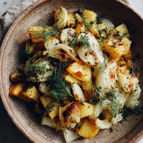 Easy Squash and Fennel Dinner with Caramelized Apple