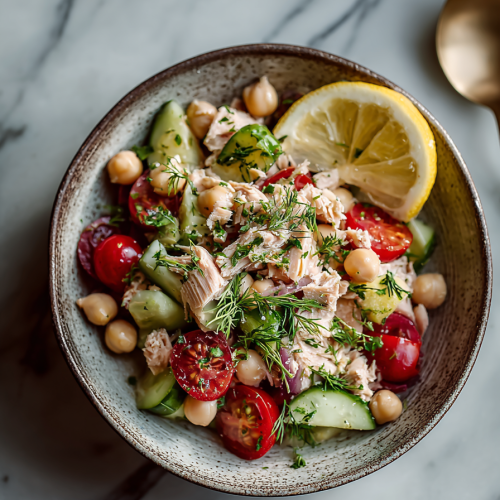 Easy Tuna Garbanzo Salad Recipe