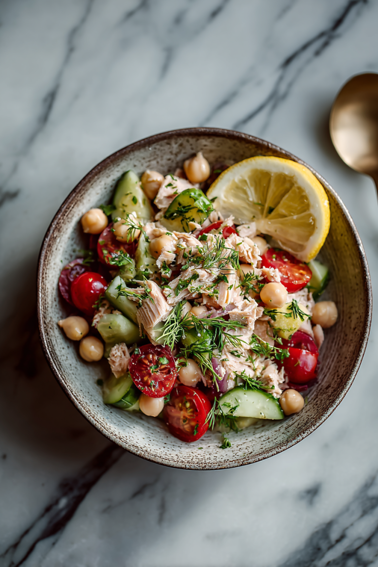 Easy Tuna Garbanzo Salad Recipe