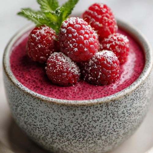 Easy Vegan Raspberry Chia Pudding