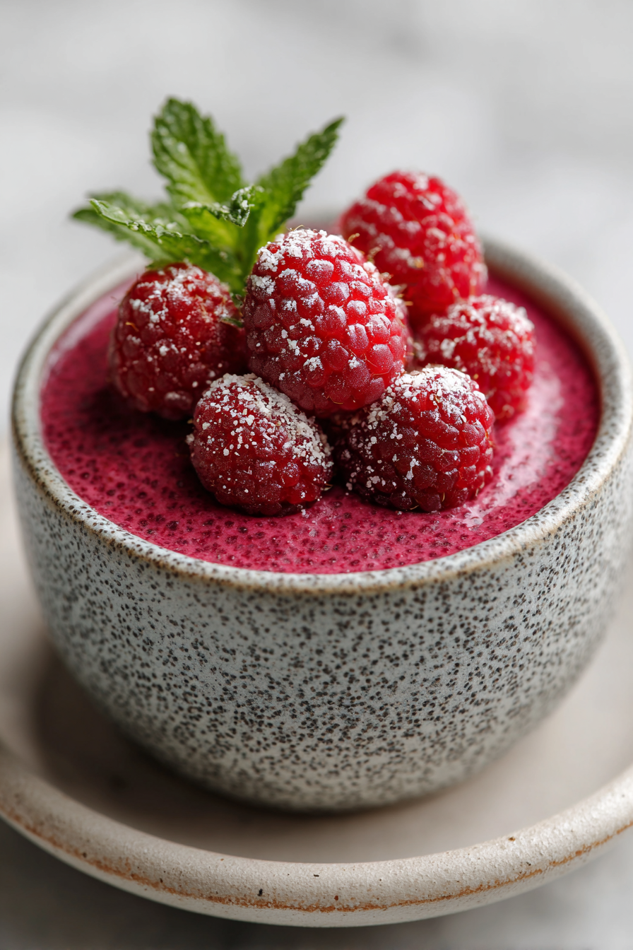 Easy Vegan Raspberry Chia Pudding