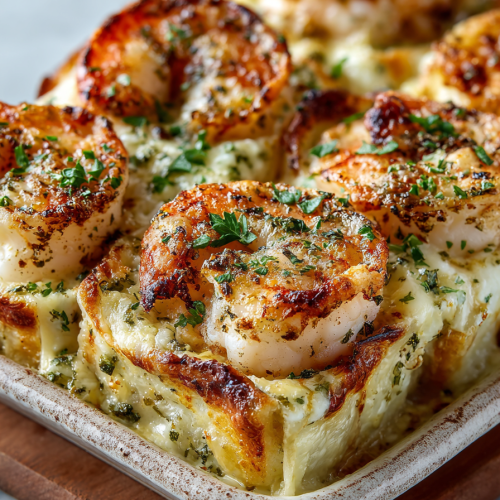Garlic Butter Shrimp Lasagna Rolls