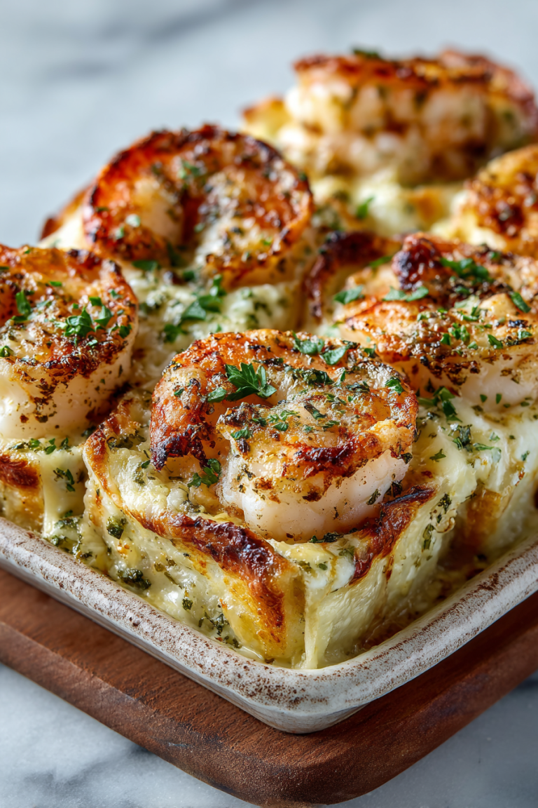 Garlic Butter Shrimp Lasagna Rolls