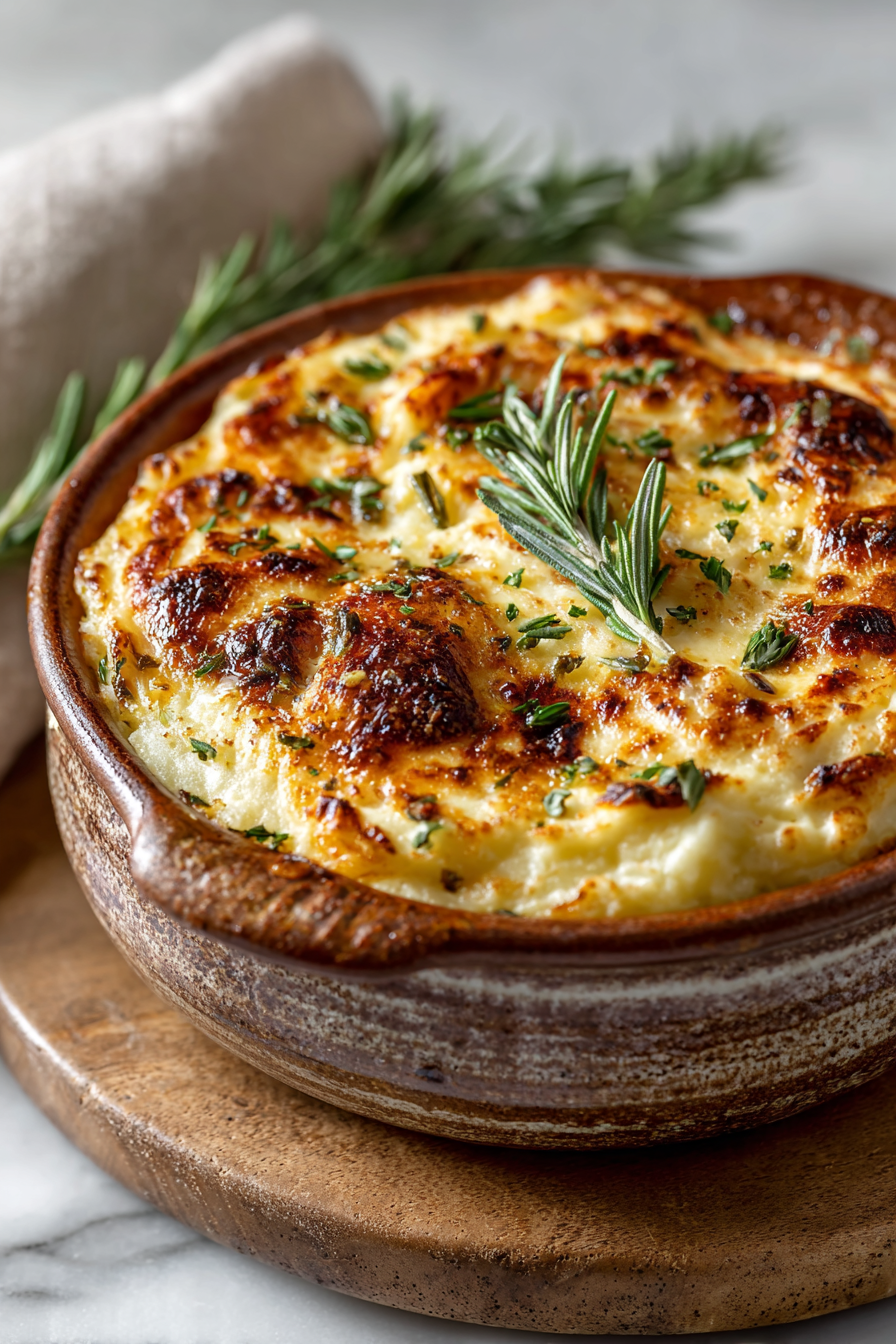 Garlic Chicken Mashed Potato Casserole