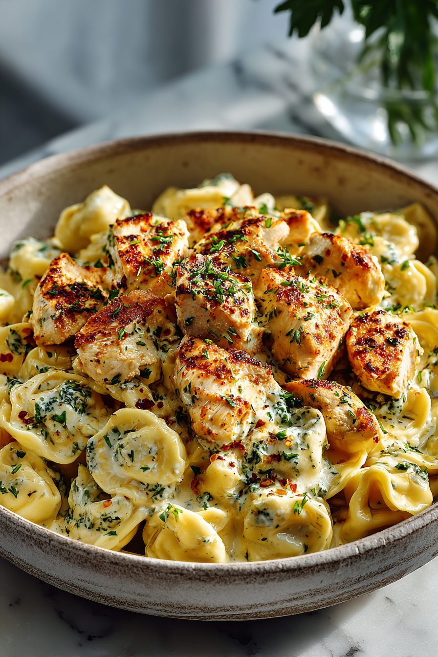 Garlic Chicken Tortellini Alfredo