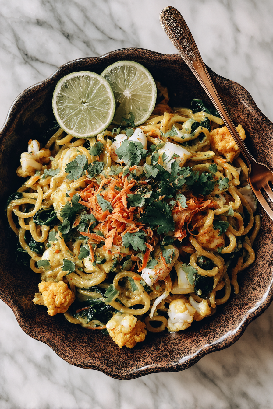 Golden Coconut Noodle Dinner Delight