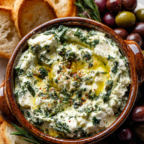 Green Olive and Feta Cheese Dip