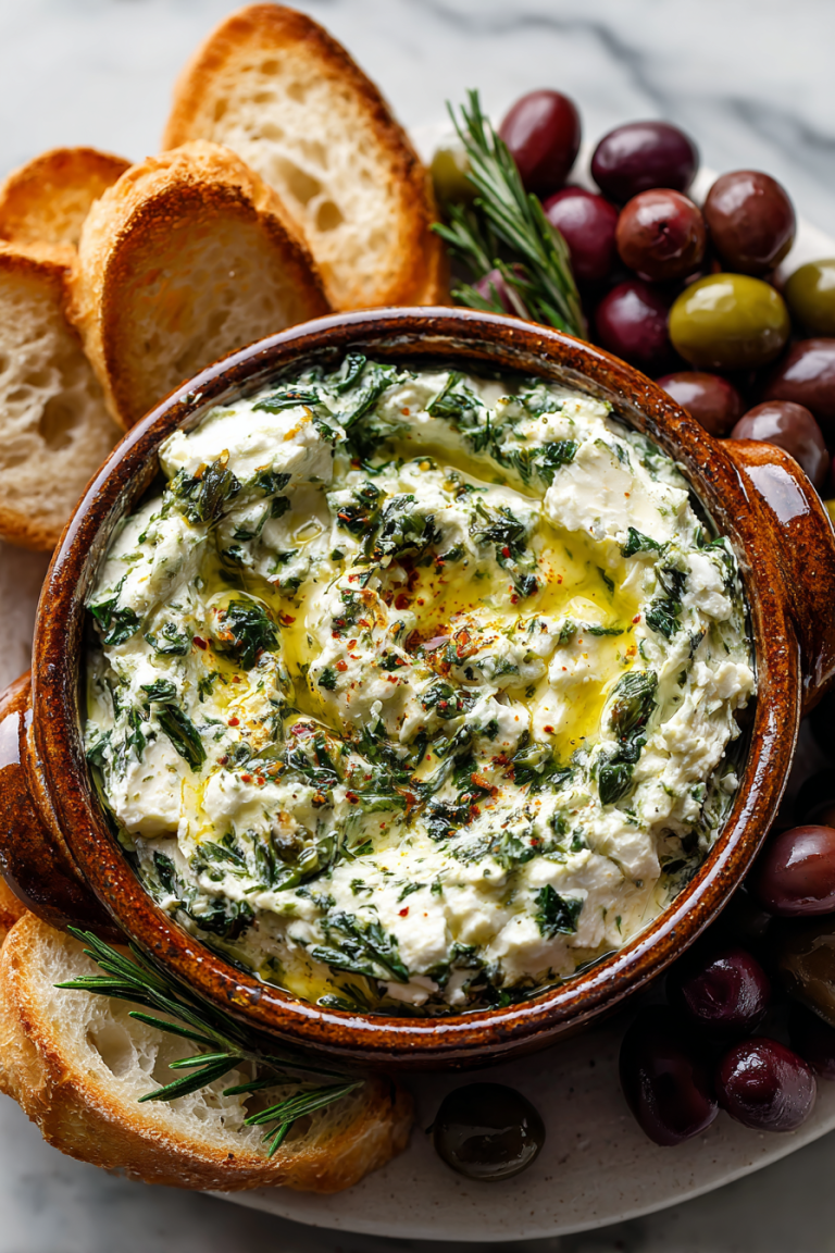 Green Olive and Feta Cheese Dip