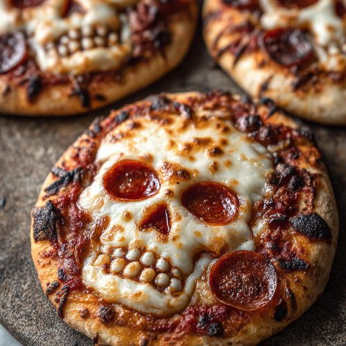 Halloween Pizza Skulls