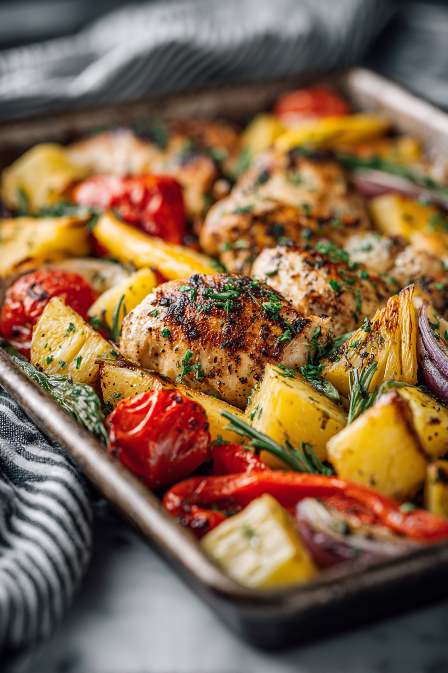 Hawaiian Chicken Sheet Pan Dinner