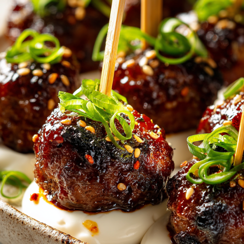 Korean BBQ Meatball Appetizers