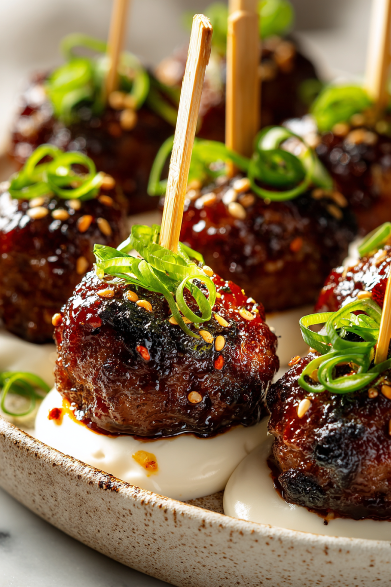 Korean BBQ Meatball Appetizers