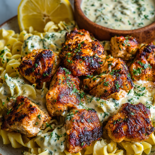 Lemon Cajun Chicken and Garlic Bites