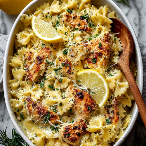 Lemon Garlic Chicken Dinner Bake