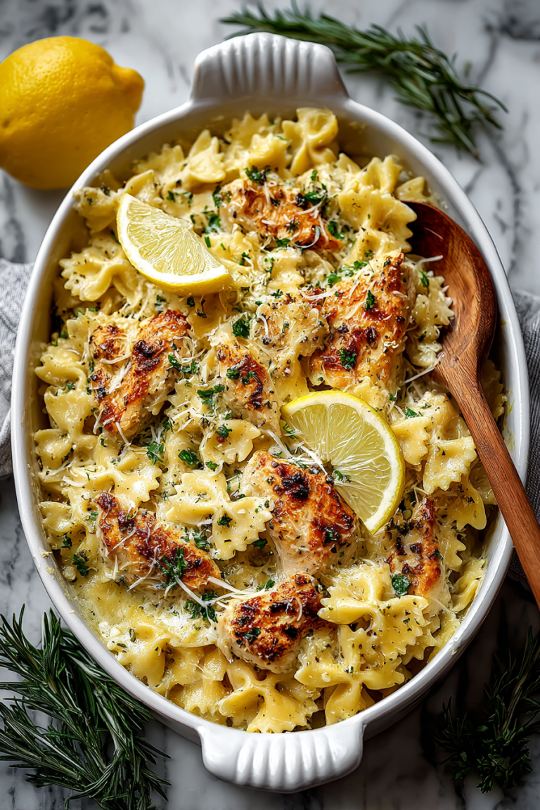 Lemon Garlic Chicken Dinner Bake