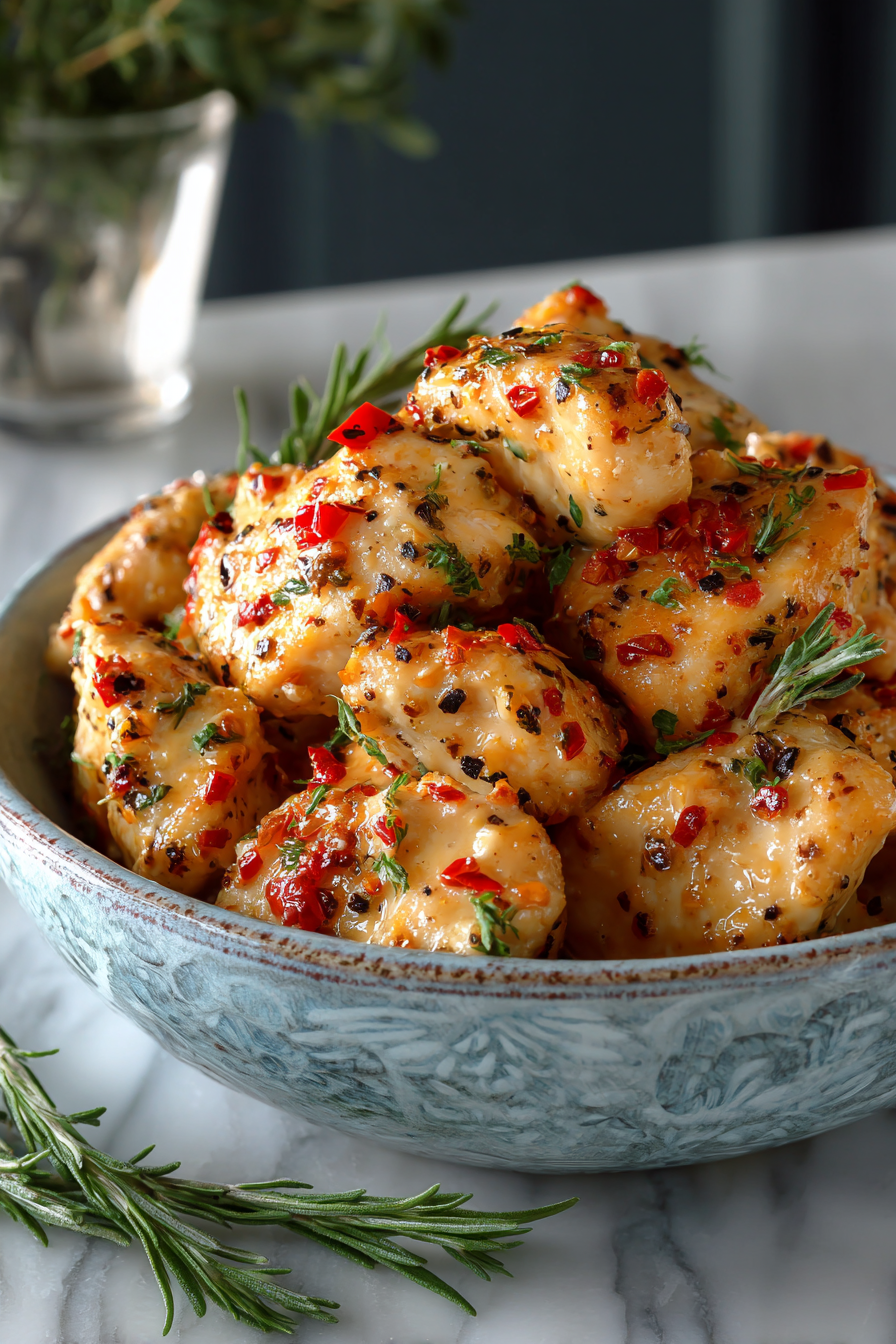 Lemon Pepper Chicken and Red Pepper Alfredo