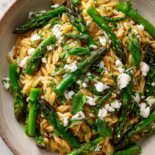 Orzo with Asparagus and Feta