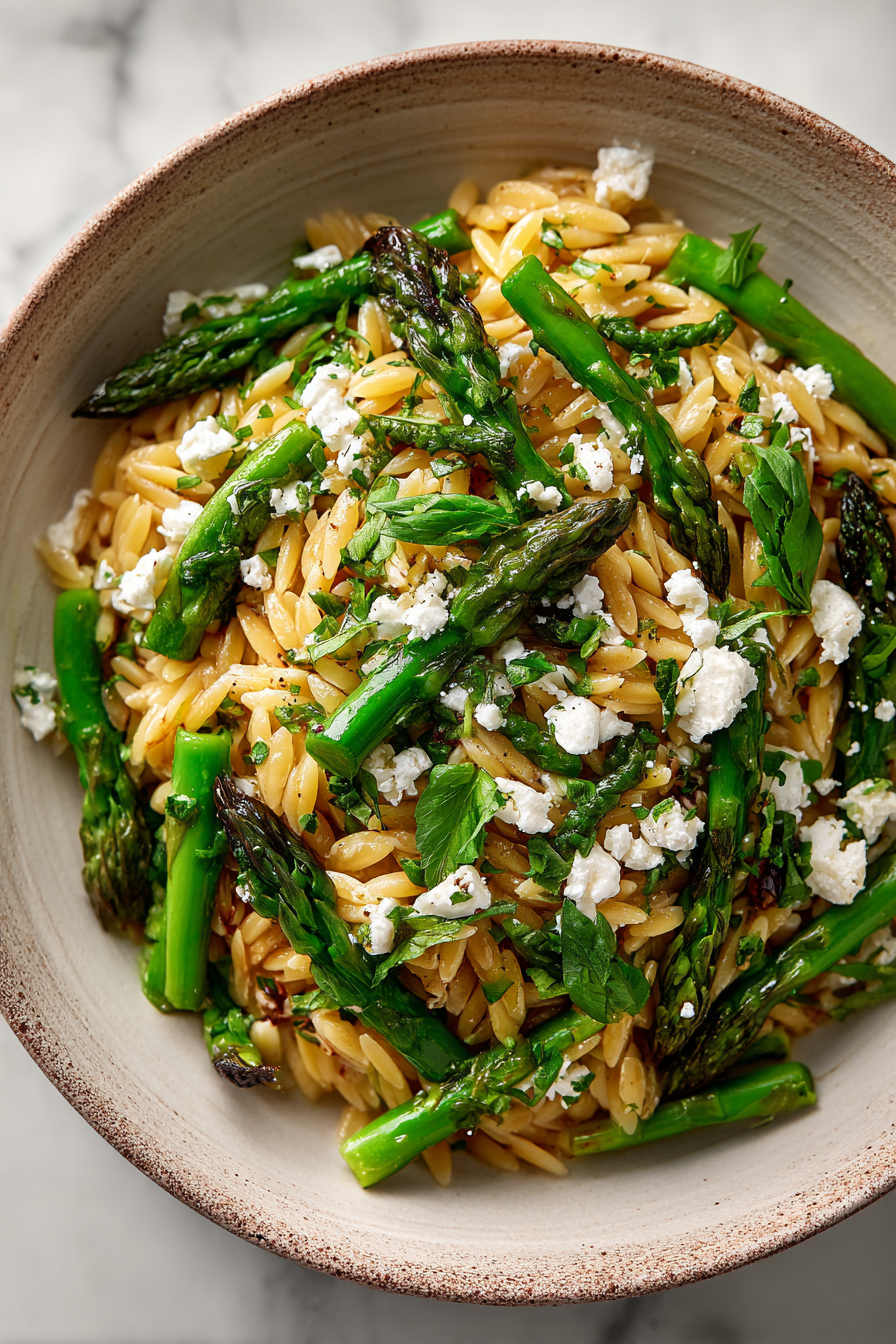 Orzo with Asparagus and Feta