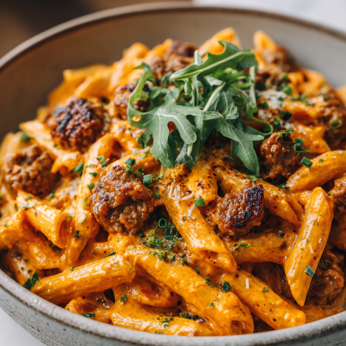 Penne with Creamy Four Cheese Bites