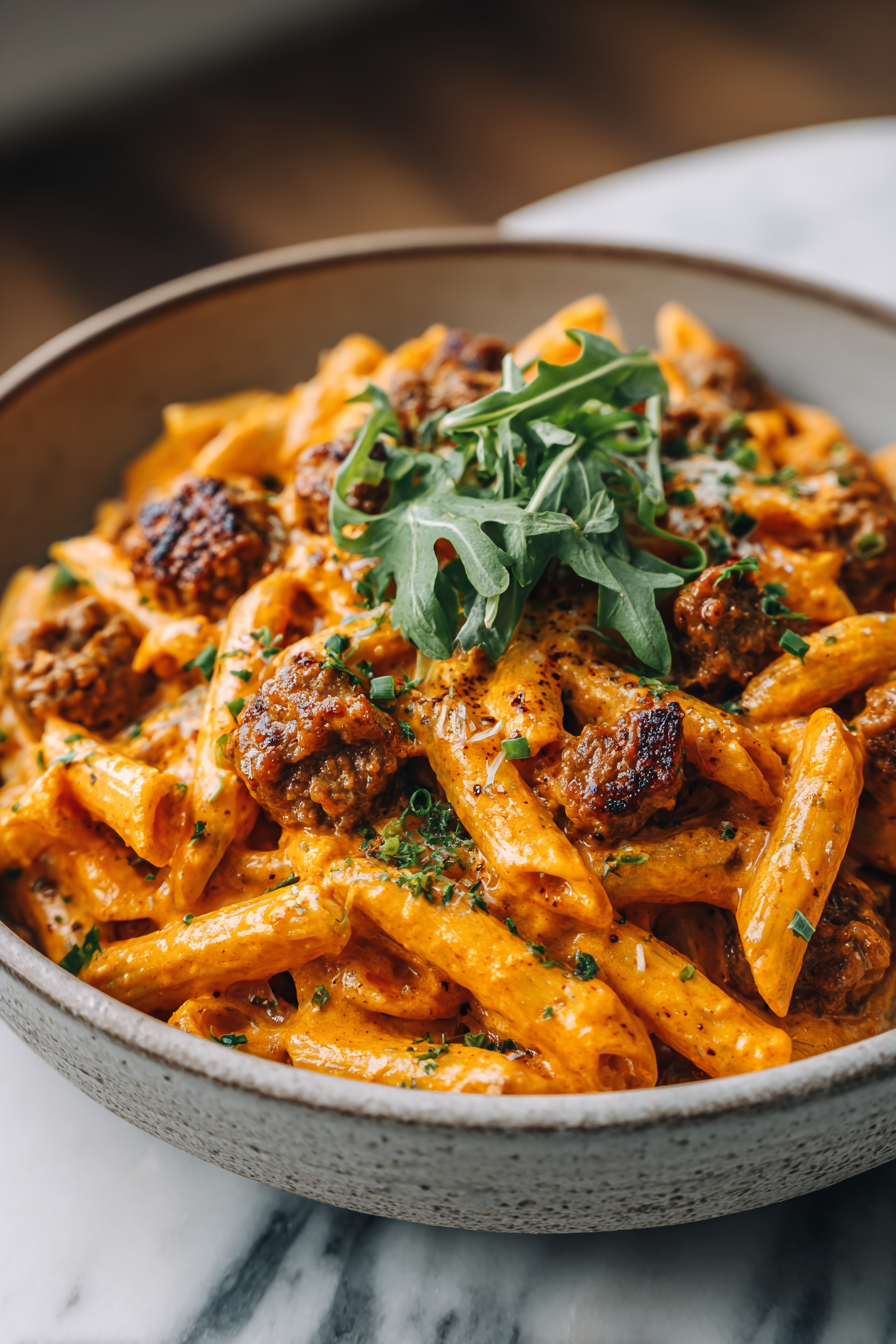 Penne with Creamy Four Cheese Bites