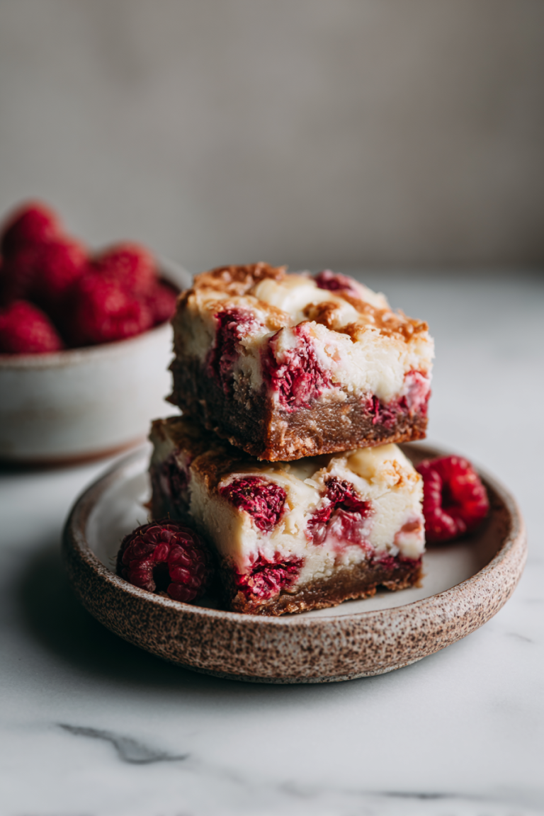 Raspberry White Chocolate Blondies