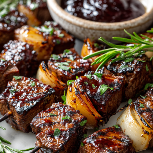 Rosemary Garlic Steak Kebabs