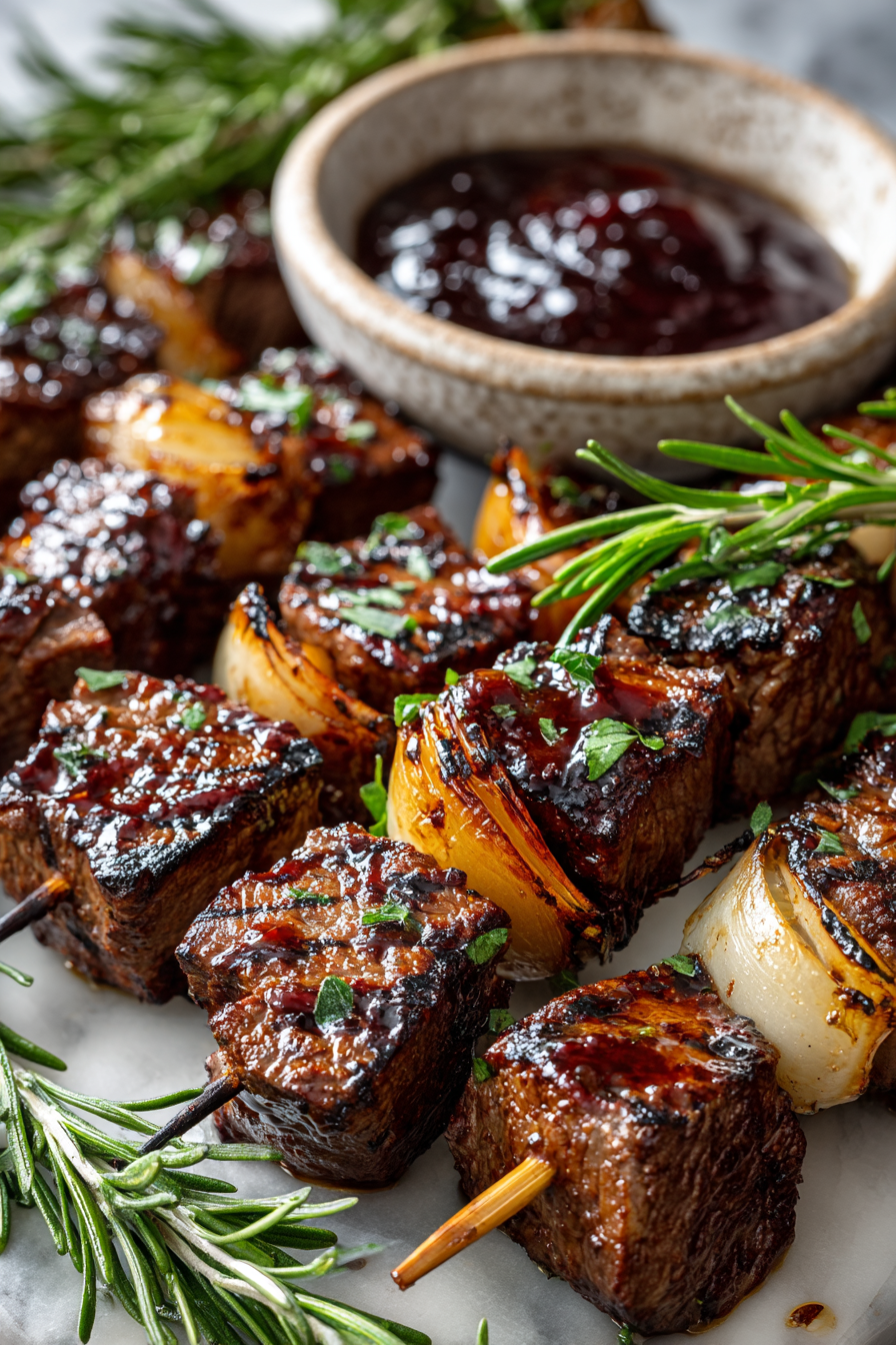 Rosemary Garlic Steak Kebabs