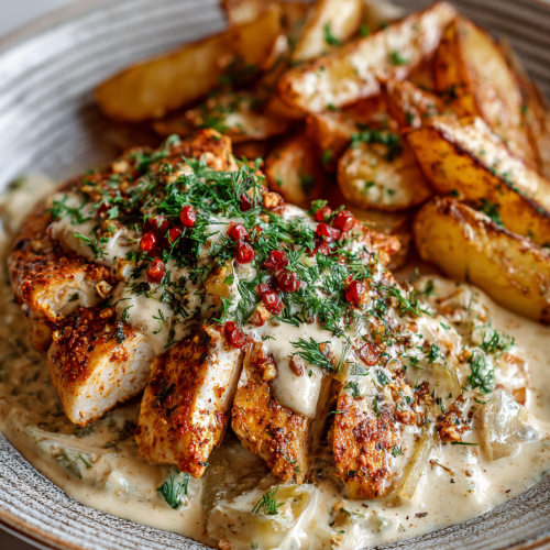 Smoked Paprika Chicken Feta Alfredo