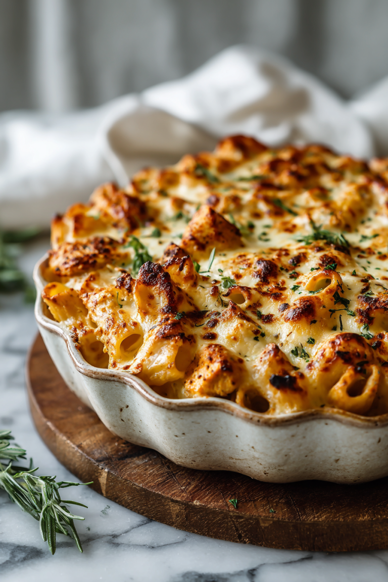 Spicy Cajun Chicken Rigatoni Bake