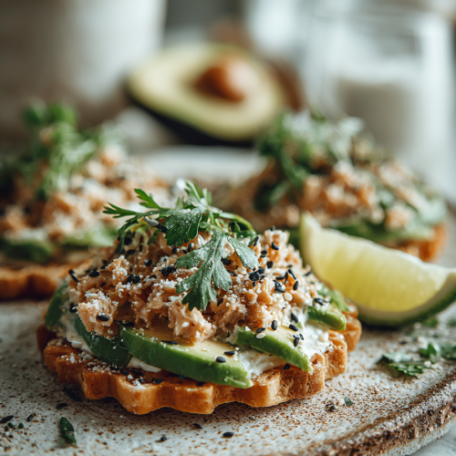 Spicy Tuna Avocado Tostadas