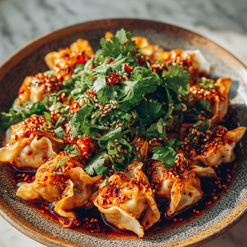 Spicy Wontons in Chilli Sauce