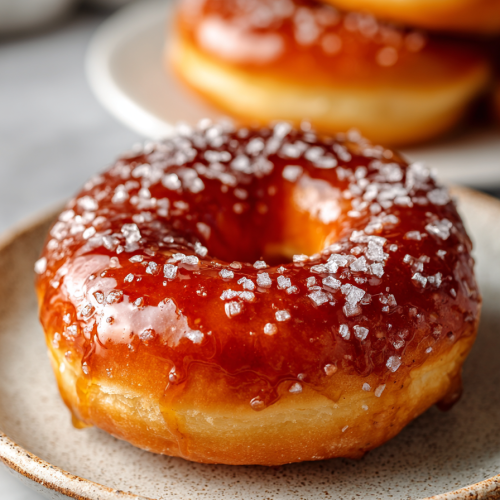 Sweet Brioche Donuts with Caramel Glaze